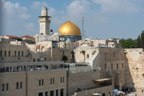 Cúpula de la Roca y mezquita Al Aqsa, Jerusalén, Israel — Foto de Stock