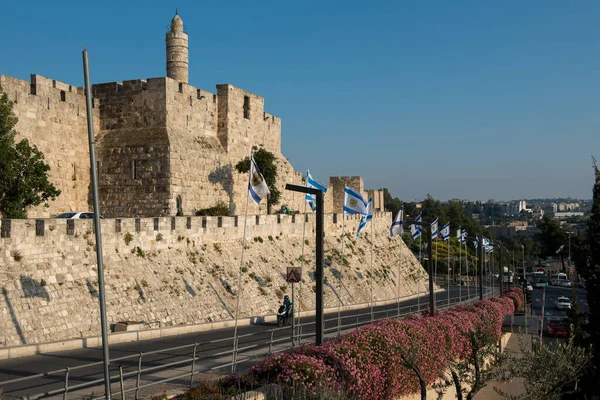 Torre de David y puerta de Jaffa, Jerusalén, Israel — Foto de Stock