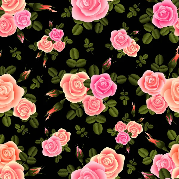 Motif rose sans couture — Image vectorielle