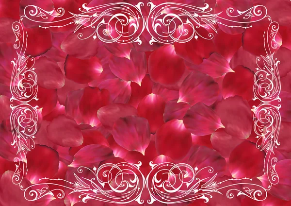 Rose petal decoration — Stock Vector