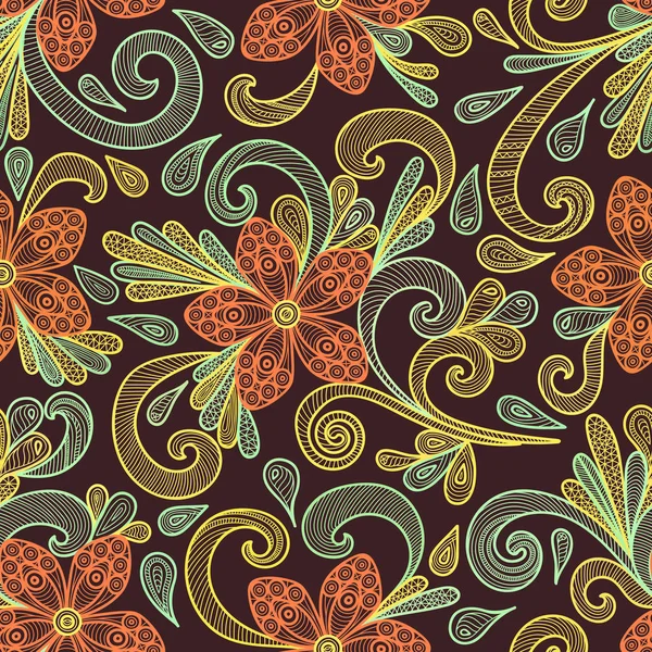 Dikişsiz çiçek doodle desen