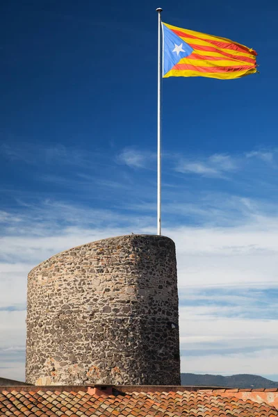 Estelada Flag in Hostalric — Stockfoto