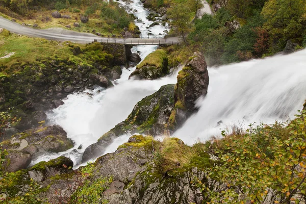 Wodospad Kleivafossen z góry — Zdjęcie stockowe