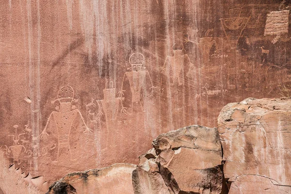 Capitol Resifi Petroglyphs Capitol Resifi Ulusal Parkı Utah Abd Stok Resim