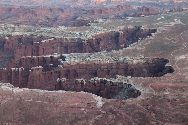 Alacakaranlıkta Beyaz Halka Gökte Ada Kanyonlar Ulusal Parkı Utah Abd — Stok fotoğraf