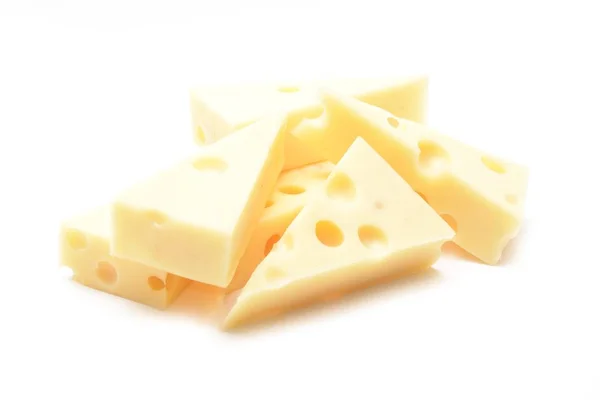 Emmental ost isolerad på vit bakgrund — Stockfoto