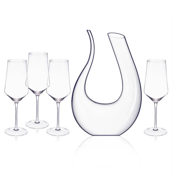 Crystal Decanter Wine Glasses — Stock Photo, Image