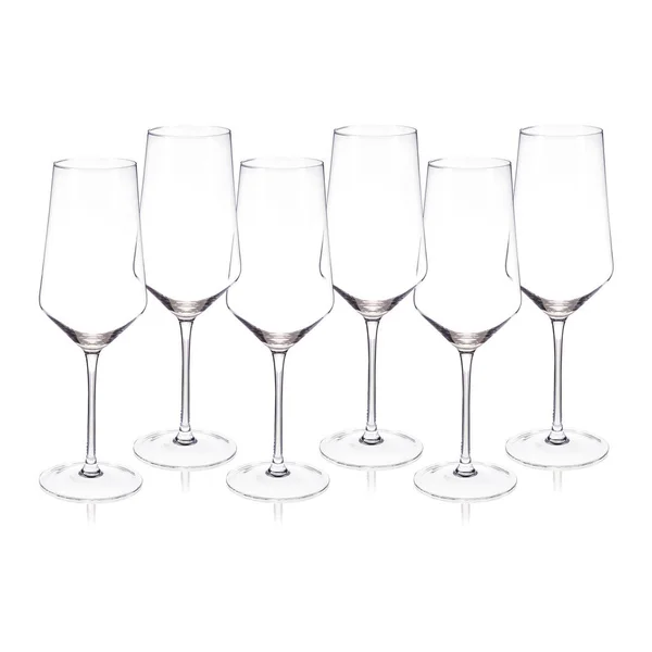 Crystal Wine Glasses White Background — Stock Photo, Image