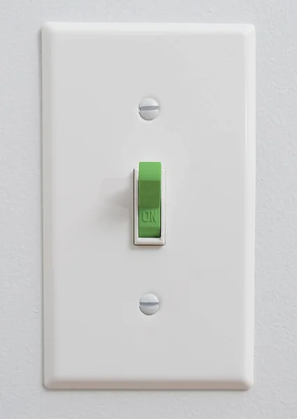 Interruptor Luz Energia Verde — Fotografia de Stock