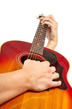 Akustik gitar müzik adam