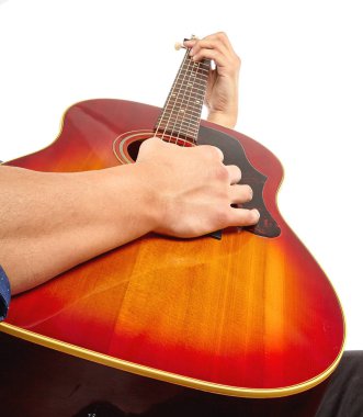Akustik gitar müzik adam