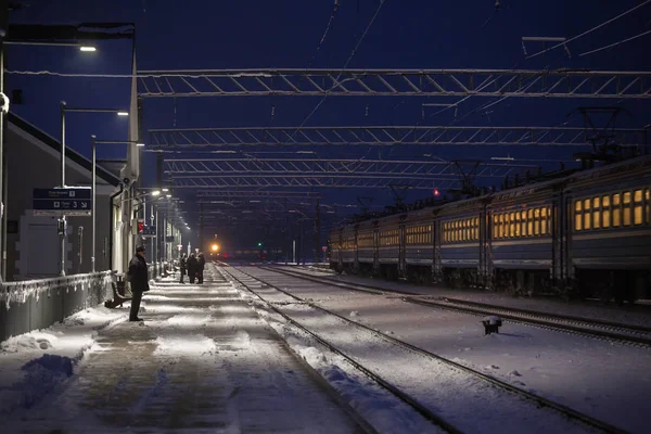 Gece Tren Tren — Stok fotoğraf