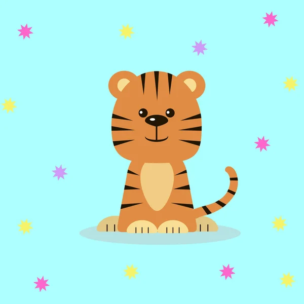 Cute tiger cartoon. — Stock Vector