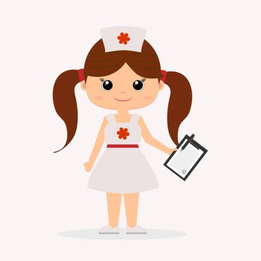 Doktor elbiseli bir kız.