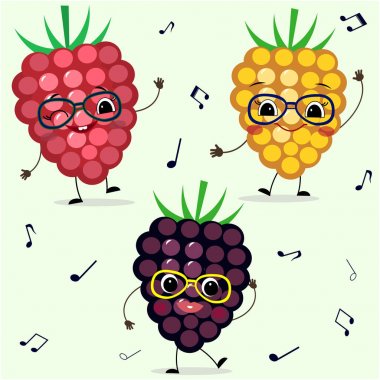 Üç ahududu Smiley karikatürize iktidarda.