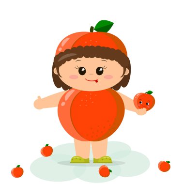 Bebek şeftali elbiseli.