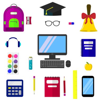 A set of subjects for education. clipart