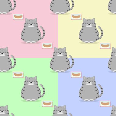 Gri kedi ve sosis ile Seamless Modeli.