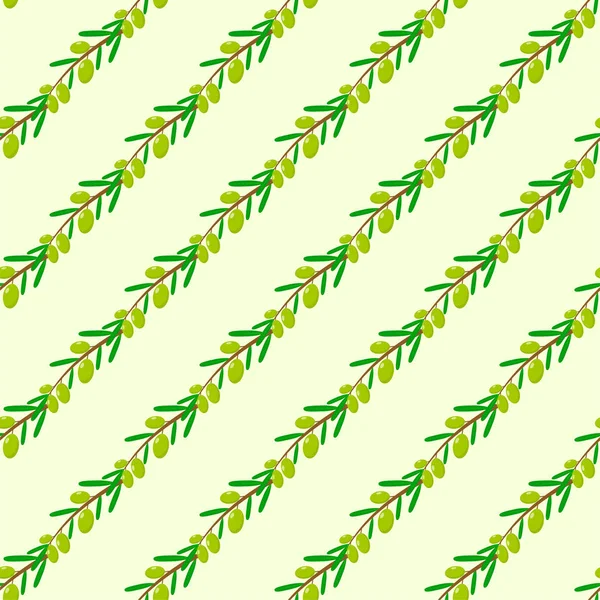 Modèle sans couture vectoriel d'olives vertes. — Image vectorielle