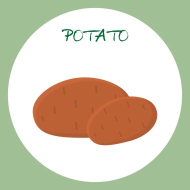 Düz stil patates simgesini. Vektör çizim.