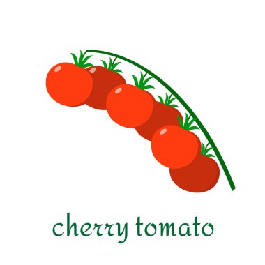 Düz stil beyaz arka plan üzerinde izole kiraz domates simgesini.