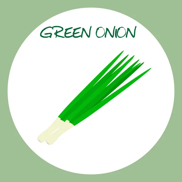 Grüne Zwiebel Symbol im flachen Stil. Vektorillustration. — Stockvektor
