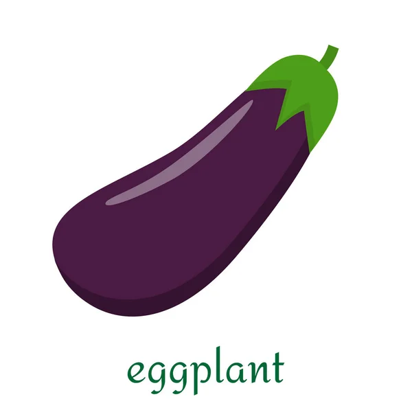 Eggplan εικονίδιο στην επίπεδη στυλ που απομονώνονται σε λευκό φόντο. — Διανυσματικό Αρχείο