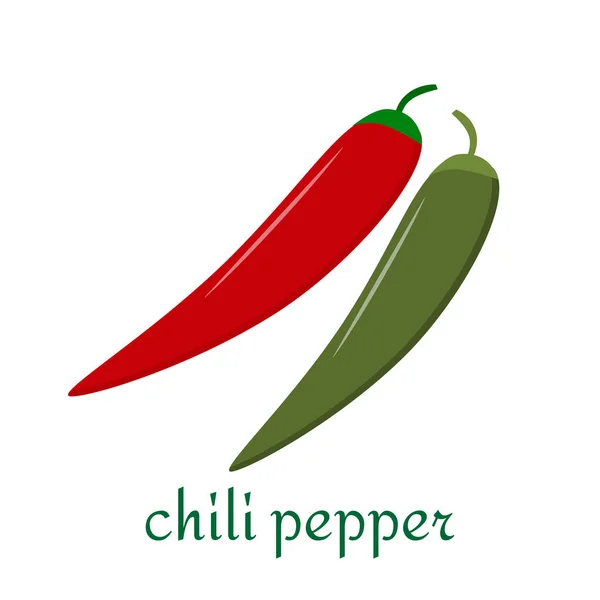 Chili pepper icon in flat style isolated on white background. — Stock Vector