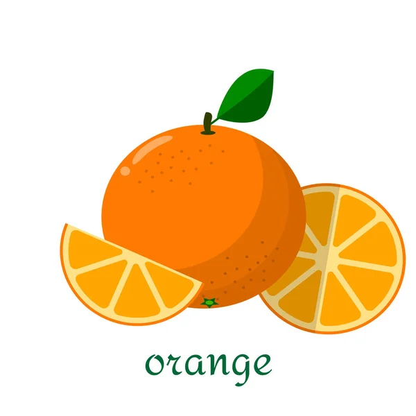 Orange icon in flat style isolated on white background. — Stock Vector