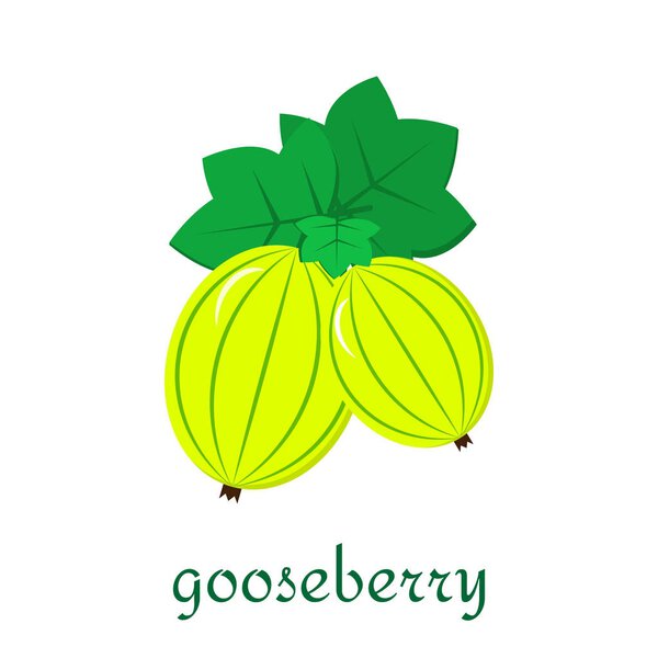 Gooseberry icon in flat style isolated on white background.