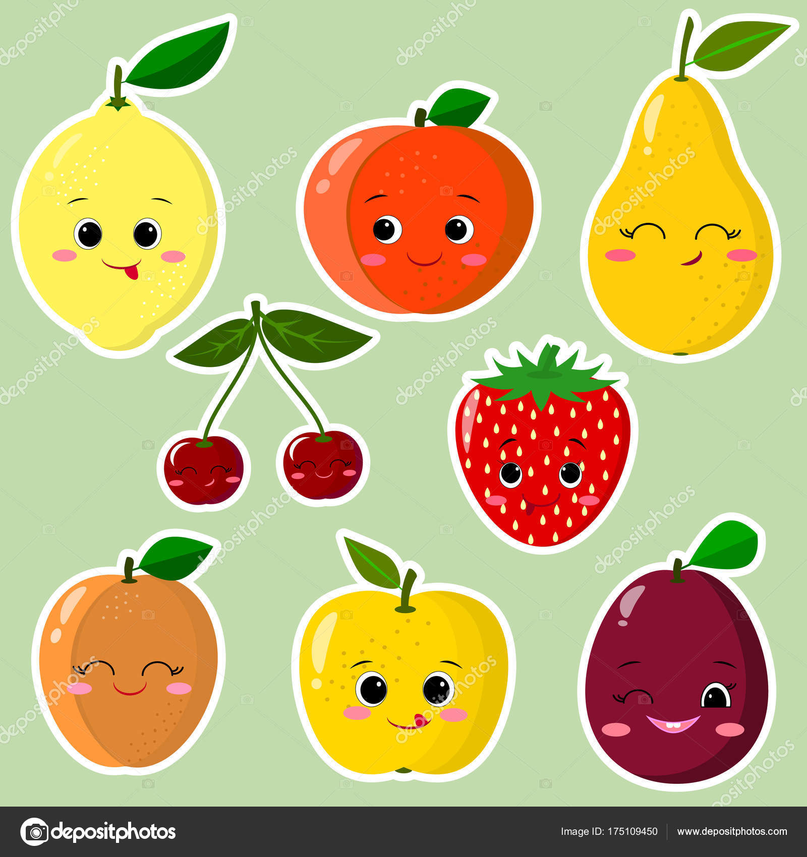 Embellishments Papercraft paper matte stickers cute fun fruit fruit
