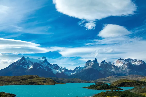Озеро Пехо Горы Гернос Красивый Ландшафт Национальный Парк Торрес Дель — стоковое фото