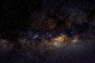 Yıldızlı arka plan siyah yıldız ve galaksi uzayın gökyüzü gece evren