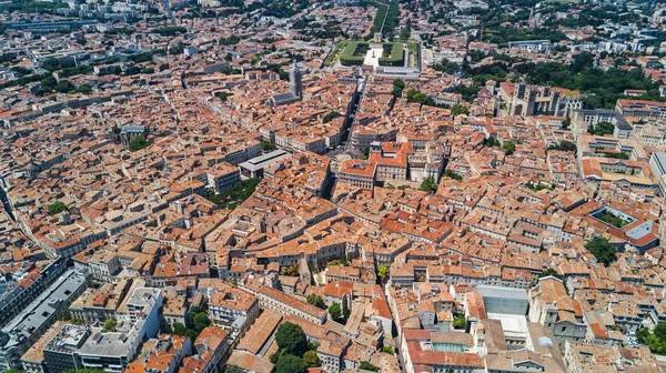 Aerial Top View Montpellier City Skyline Southern France — Stock Photo, Image