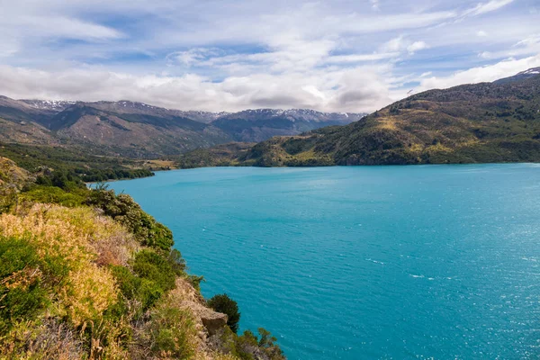 Allmänt Carrera Sjö Och Berg Vackert Landskap Chile Patagonien Sydamerika — Stockfoto