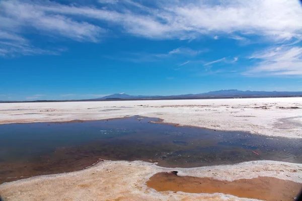 Τοπίο Του Salar Uyuni Στη Βολιβία Που Καλύπτεται Νερό Αλάτι — Φωτογραφία Αρχείου