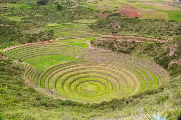 Terraços Circulares Incas Agrícolas Vale Sagrado Moray Vale Sagrado Peru — Fotografia de Stock