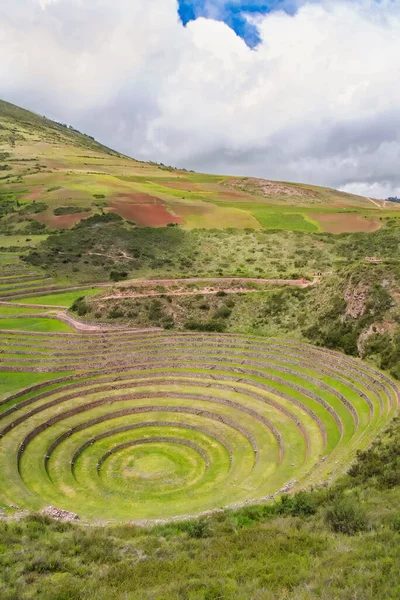 Zemědělské Inca Kruhové Terasy Sacred Valley Moray Sacred Valley Peru — Stock fotografie