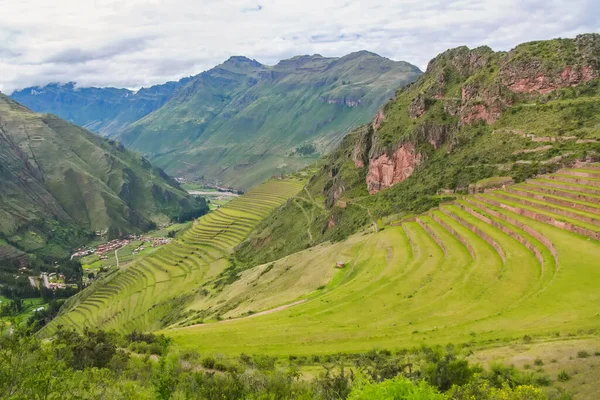 Ancient Inca Circular Terraces Sacred Urubamba Valley Incas Peru — Stock Photo, Image