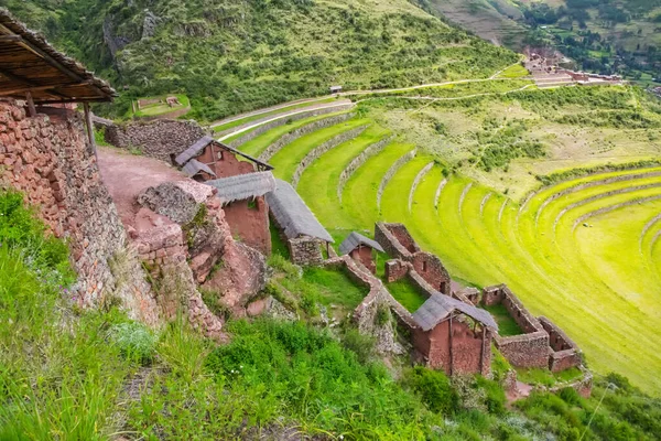 Anciennes Terrasses Circulaires Inca Sacré Urubamba Valley Incas Pérou — Photo