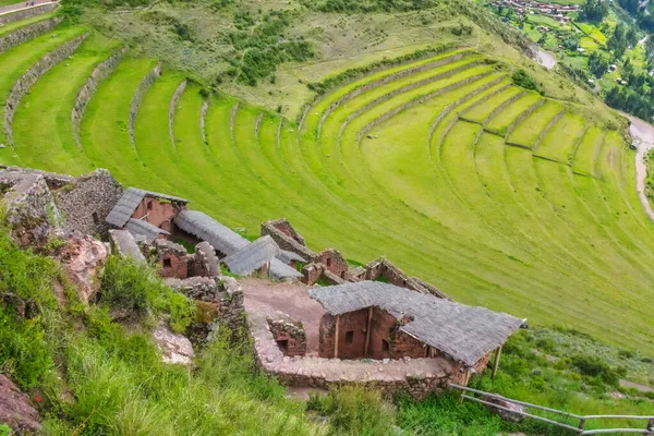 Anciennes Terrasses Circulaires Inca Sacré Urubamba Valley Incas Pérou — Photo