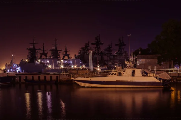 停泊的船只，海军. — 图库照片