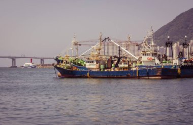Port, harbor, ships.