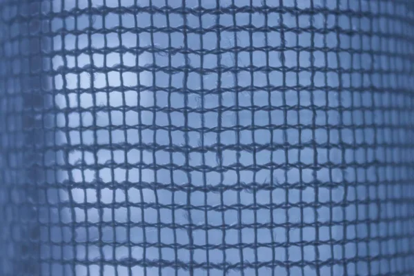 Ίχνη Από Κλωστές Διαπλοκές Κανονικά Τετράγωνα Μπλε Τόνος Φως Της — Φωτογραφία Αρχείου