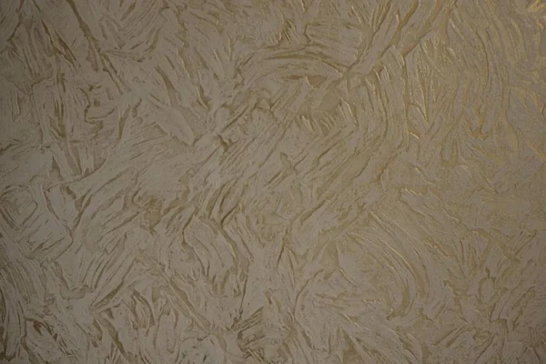 Streszczenie Tła Biały Złoty Kolor Powłoki Duże Pociągnięcia Tekstura Tynku — Zdjęcie stockowe