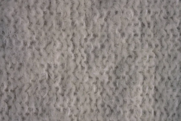 Λευκό Γκρι Φόντο Από Φυσικό Αφράτο Μαλλί Απλό Μονοφωνικό Πλέξιμο — Φωτογραφία Αρχείου