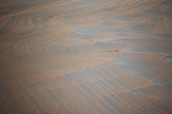 Песок Покрыт Тонким Слоем Белого Снега Природный Пейзаж Пустыня Боковое — стоковое фото