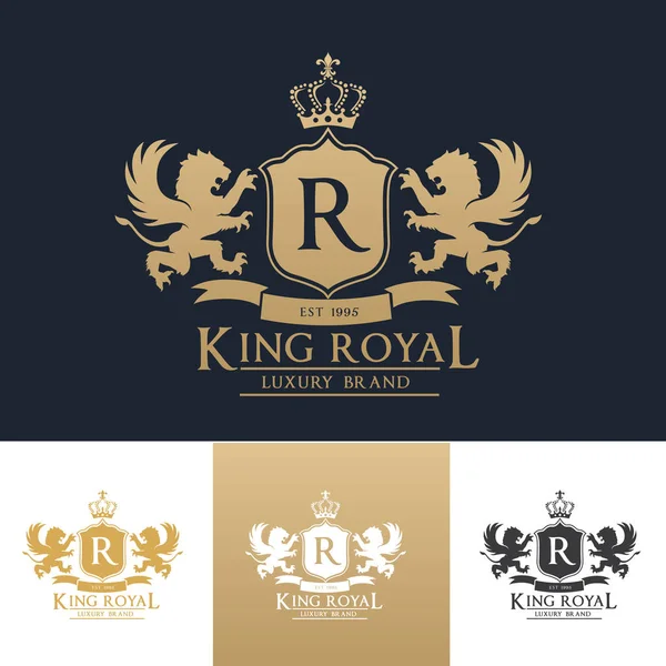 Ο βασιλιάς βασιλικό λογότυπο πρότυπο — Διανυσματικό Αρχείο