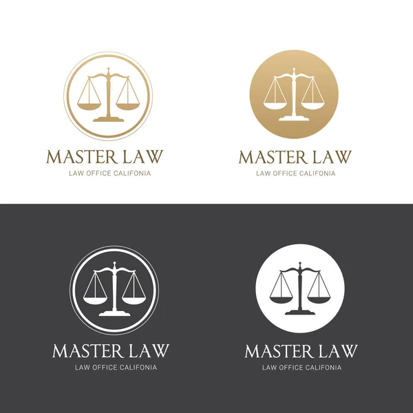 Design de vetor de ícone de logotipo de escritório de advocacia. legal, advogado, escala, modelo de logotipo do vetor . — Vetor de Stock