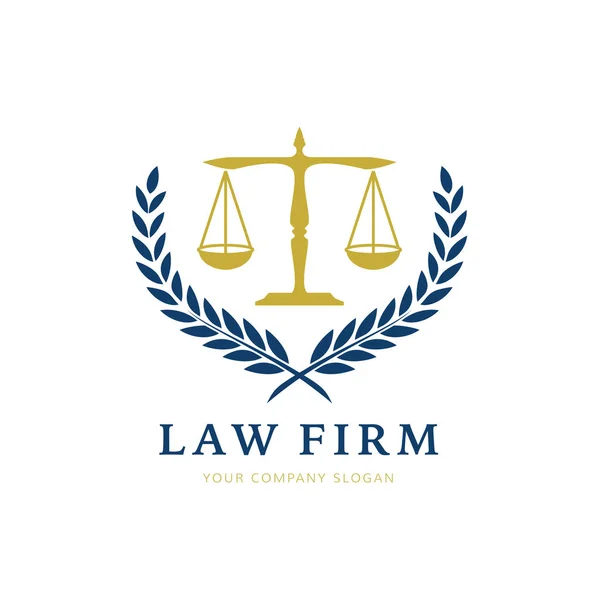 Law firm logo icon vector design. legal, lawyer, scale, Vector logo template. — Stock Vector